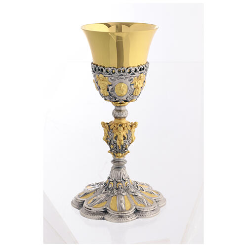 Gold silver chalice holy angels, 22 cm 7