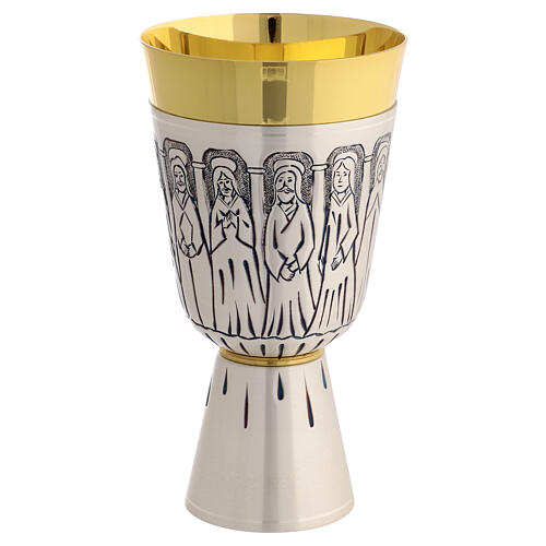 Calice e pisside metallo apostoli ed evangelisti 20 cm 2