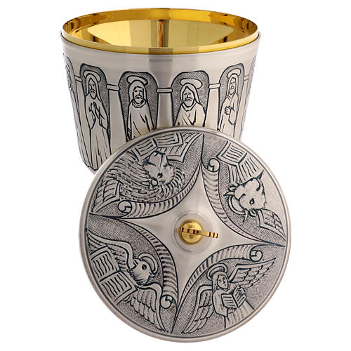 Calice e pisside metallo apostoli ed evangelisti 20 cm 9