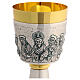 Chalice and Ciborium Last Supper in chiseled metal, 20 cm s11