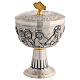 Chalice and Ciborium Last Supper in chiseled metal, 20 cm s12
