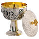 Chalice and Ciborium Last Supper in chiseled metal, 20 cm s13