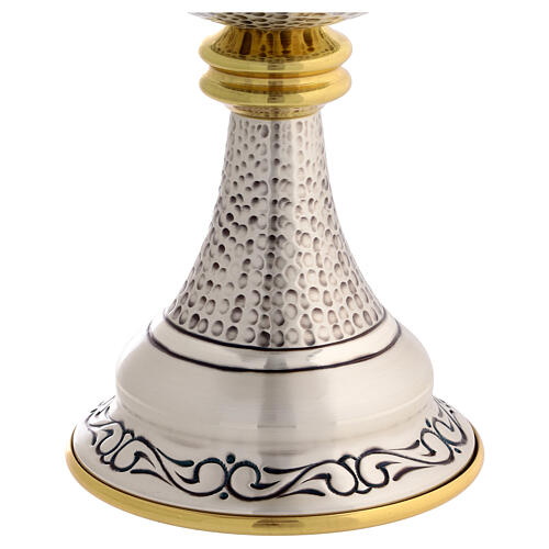 Calice e pisside metallo cesellato ghirigori 20 cm 7