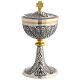 Chiseled Silver Chalice and Ciborium IHS 20 cm s4