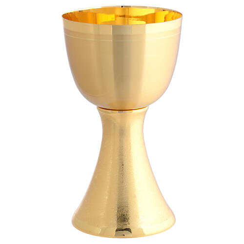 Calice e pisside con coperchio dorati 26 cm 2