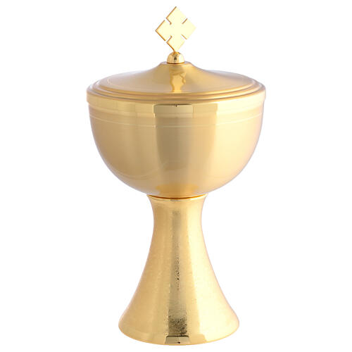 Calice e pisside con coperchio dorati 26 cm 3
