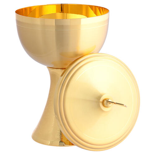 Calice e pisside con coperchio dorati 26 cm 5