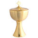 Calice e pisside con coperchio dorati 26 cm s3