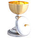 Bicolour chalice and ciborium with embossed flower stripes, 9 in s5