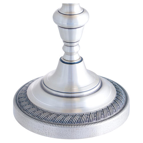 Calice e pisside bicolore righe fiori in rilievo 22 cm 3