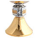 Gold plated chalice and ciborium with two-tone knot, Last Supper and grapes s6