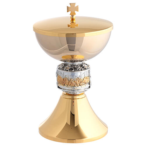 Chalice and Ciborium multi-color Last Supper and Grapes Gold Knot 4