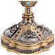 Life of Christ chalice with silver cup, blue and burgundy crystals, 10 in s5