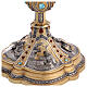 Life of Christ chalice with silver cup, blue and burgundy crystals, 10 in s7