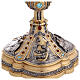 Life of Christ chalice with silver cup, blue and burgundy crystals, 10 in s9