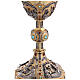 Calice Vie de Christ coupe argent cristaux bleus et bordeaux 25 cm s11