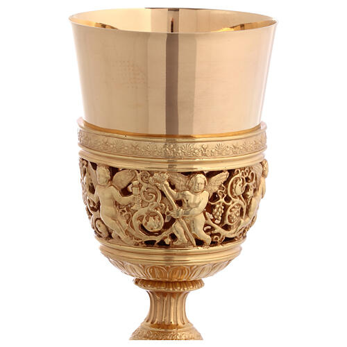Baroque chalice with silver cup, angels of Faith Hope Charity, 12 in 2