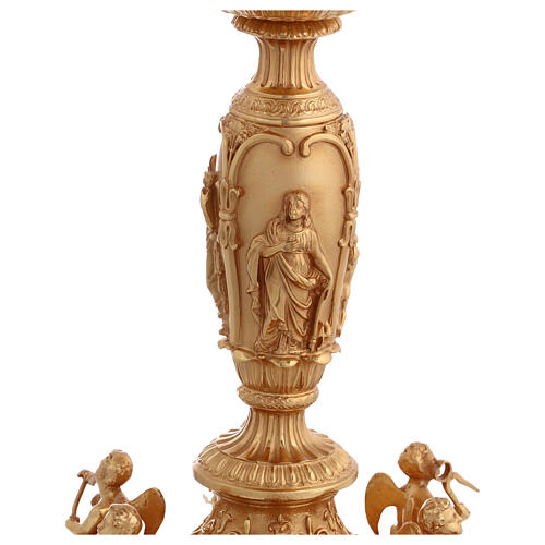 Baroque chalice with silver cup, angels of Faith Hope Charity, 12 in 7