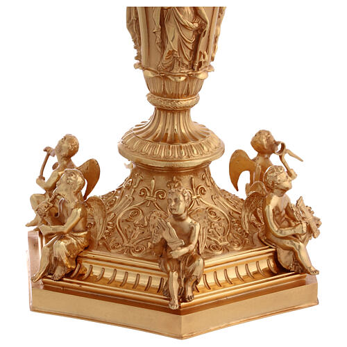 Baroque chalice with silver cup, angels of Faith Hope Charity, 12 in 8