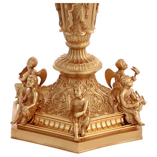 Calice baroque coupe argent anges Foi Espérance Charité 30 cm 12