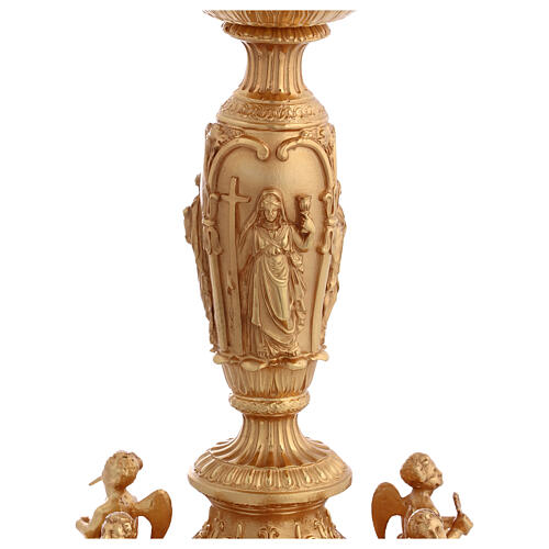 Calice barocco coppa argento angeli Fede Speranza Carità 30 cm 3