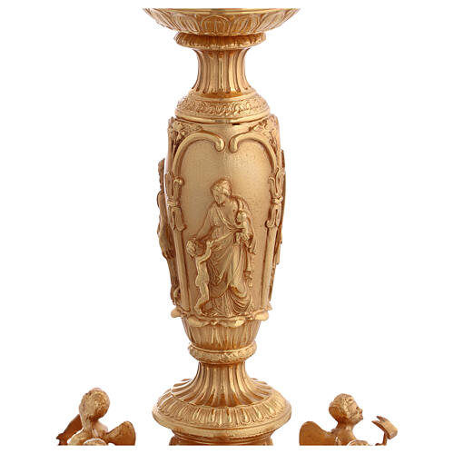 Calice barocco coppa argento angeli Fede Speranza Carità 30 cm 11