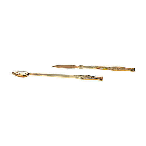 Set calice, pisside e cucchiaino ''Bizantino'' finitura oro e argento 2