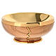 Olive wood ciborium broken bread golden metal inserts 15 cm s1