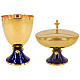 Chalice and ciborium Creation with red enamelled base, golden crosses, 8 in s1