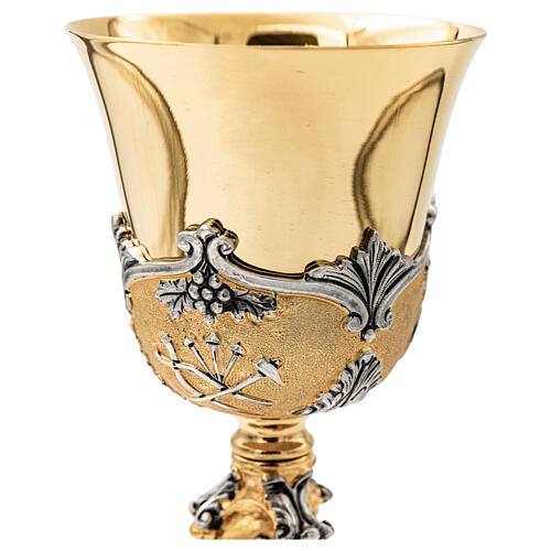Calice Passione Di Cristo coppa argento finitura due colori 4