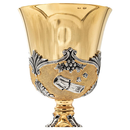 Calice Passione Di Cristo coppa argento finitura due colori 6