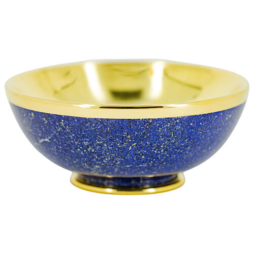 Calice e pisside lapislazzulo coppa argento finitura dorata 20 cm 3