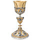 Chalice and ciborium with Saints and symbols of Christ's Passion, lost-wax casting, two-tone finish s2