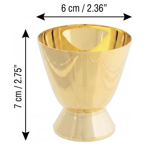 Calicetto 7 cm ottone finitura oro semplice 2