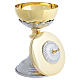 Calice et ciboire Marius en laiton doré avec symboles eucharistiques s6