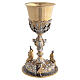 Calice laiton bicolore hauteur 23 cm Vertus Théologales s7