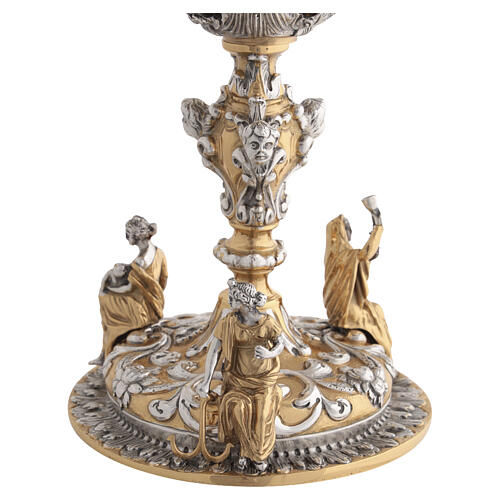 Calice ottone bicolore altezza 23 cm le Tre virtù Teologali 4