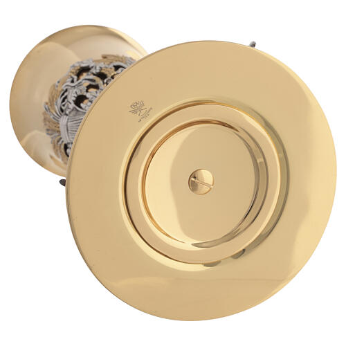 Calice ottone bicolore altezza 23 cm le Tre virtù Teologali 10