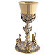 Two-tone brass chalice, 23 cm The Three Theological Virtues s1