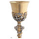 Two-tone brass chalice, 23 cm The Three Theological Virtues s9