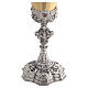 Baroque-style bicoloured brass chalice with red stones, height 10 in s8