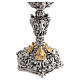 Two-tone brass chalice with saints, Gothic style, height 10 in s8