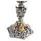 Two-tone brass chalice with saints, Gothic style, height 10 in s10