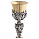 Calice avec Saints laiton bicolore style gothique hauteur 25 cm s3