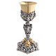 Calice con Santi ottone bicolore altezza 25 cm stile gotico s7