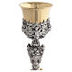 Calice con Santi ottone bicolore altezza 25 cm stile gotico s9