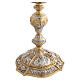 Calice ottone dorato con decori argentati 28 cm stile Barocco s6