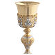 Gold-plated brass chalice with silvered decorations 28 cm, Baroque style s3