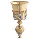 Gold-plated brass chalice with silvered decorations 28 cm, Baroque style s5