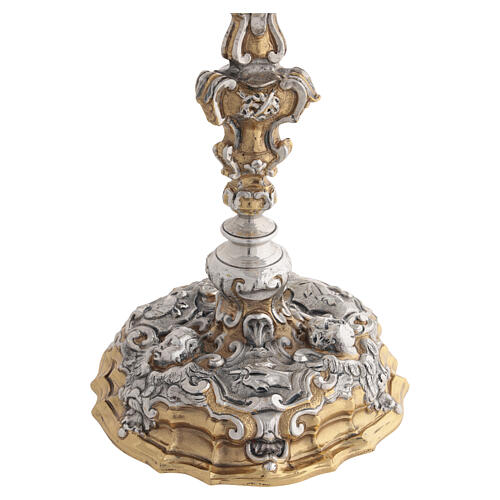 Bicoloured brass chalice with Angels and the Passion of Christ, 11 in 8